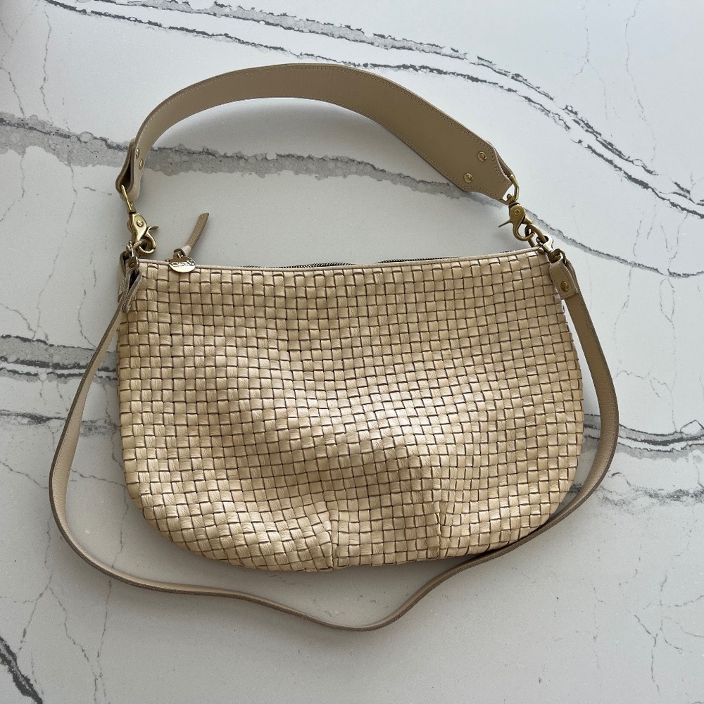 Clare V Tan Woven Shoulder Bag